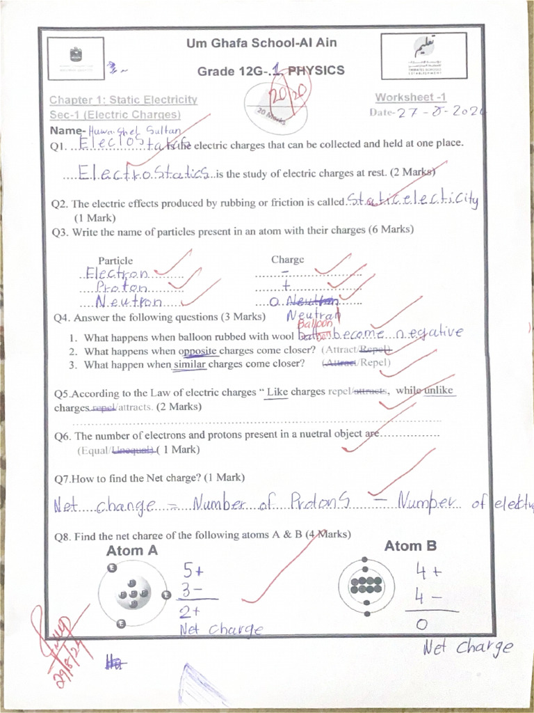 Worksheet 1 Physics | PDF