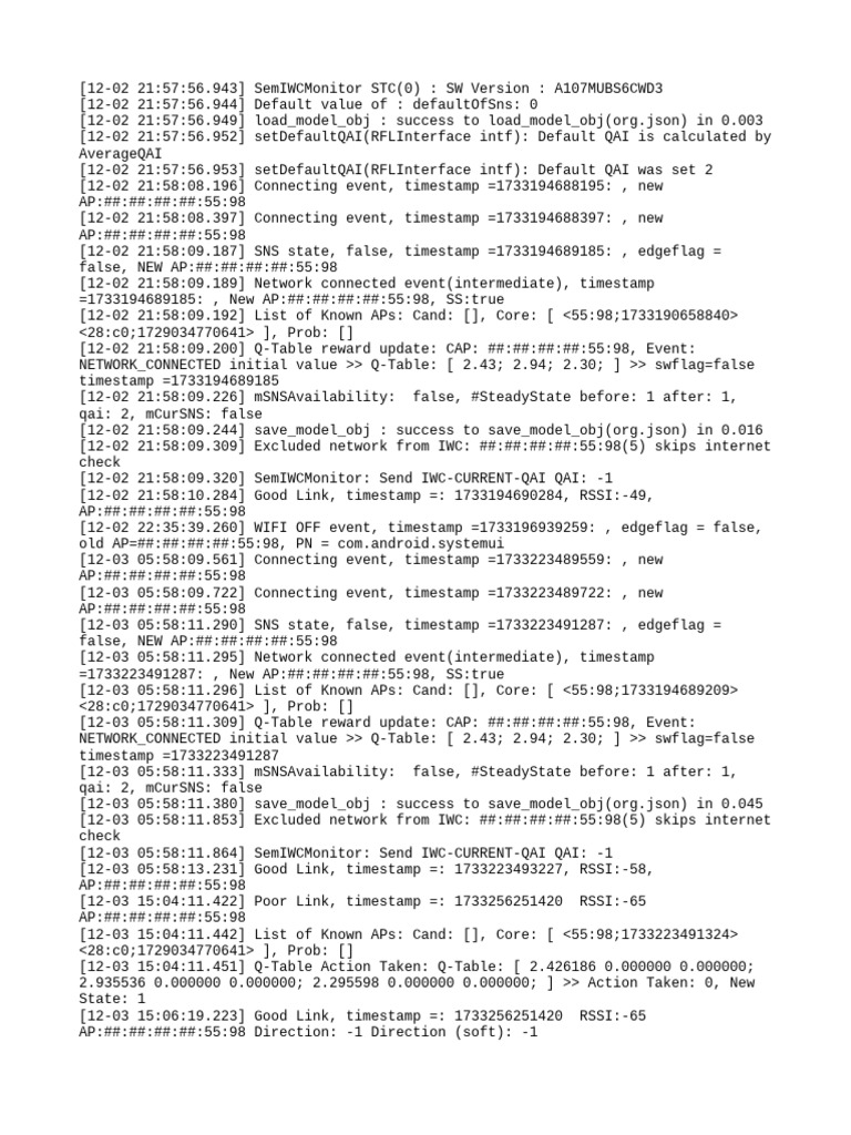 WiFi Connection Event Log Analysis | PDF