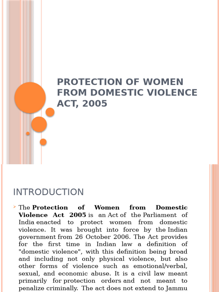 Protection of Women From Domestic Violence Act | PDF | Social ...