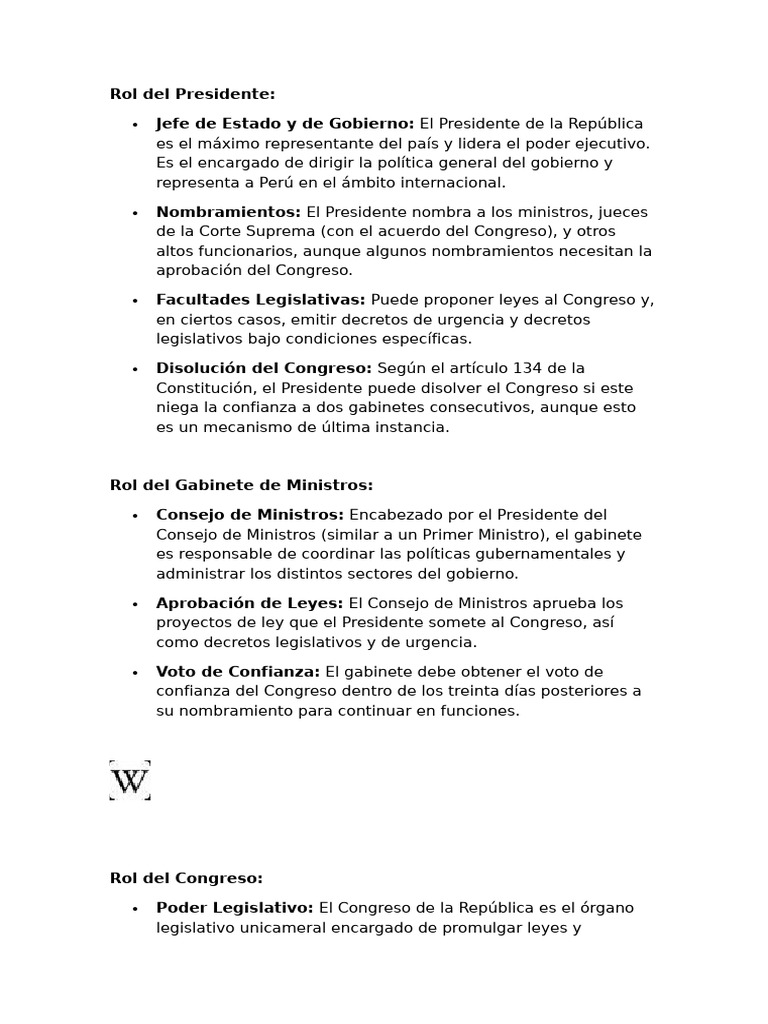 Rol Del Presidente | PDF | Presidentes de los Estados Unidos | Gobierno ...