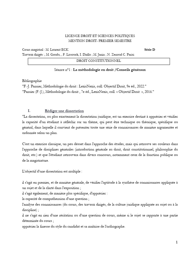 Méthodologie de la dissertation juridique | PDF | Loi | Logique