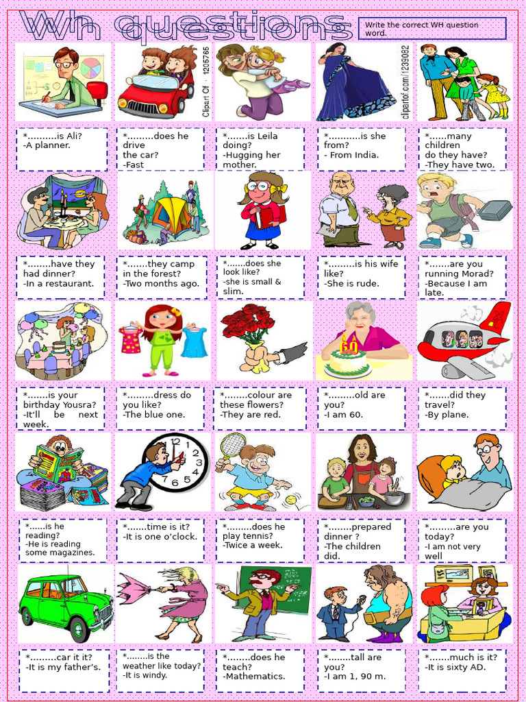 WH Question Words Practice Guide | PDF