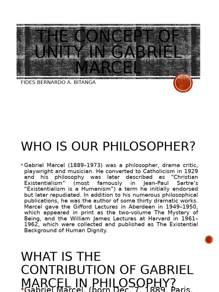 Unity in Gabriel Marcel's Philosophy | PDF