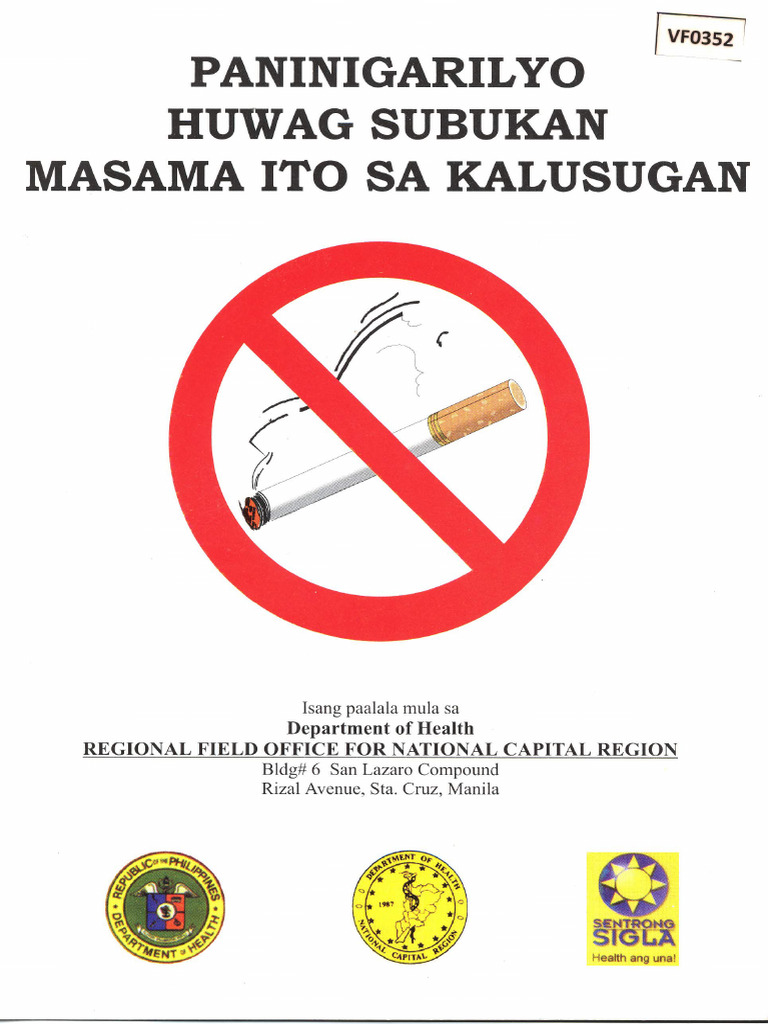 B. Paninigarilyo Huwag Subukan Masama Ito Sa Kalusugan | PDF