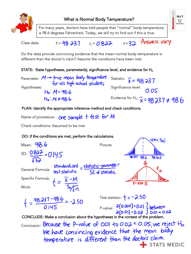 Lesson+9.6+Answer+Key+ +Intro+Stats+ +Stats+Medic+ | PDF | P Value ...