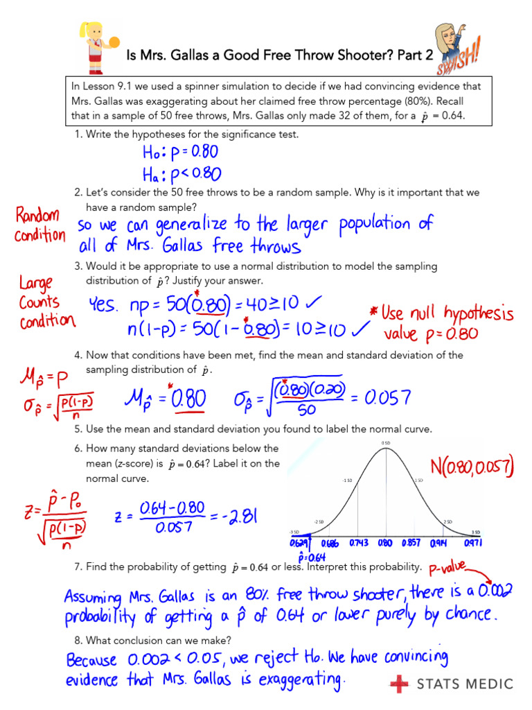 Lesson+9.3+Answer+Key+ +Intro+Stats+ +Stats+Medic | PDF | P Value ...