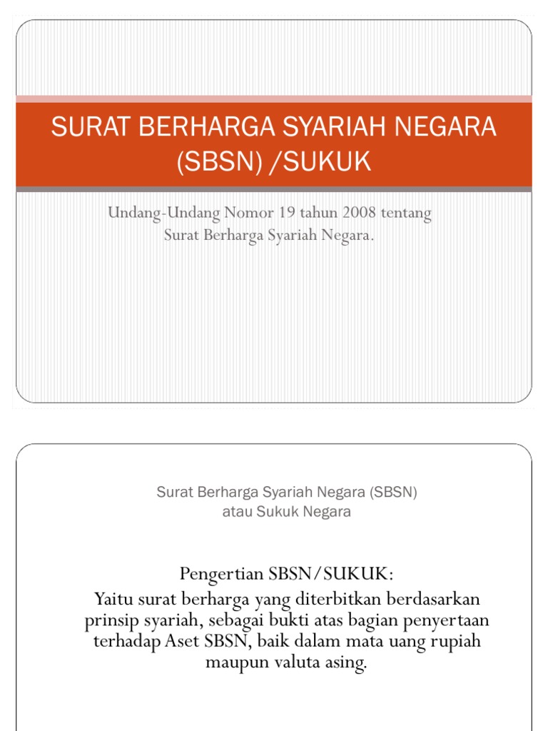 Surat Berharga Syariah Negara Sbsn