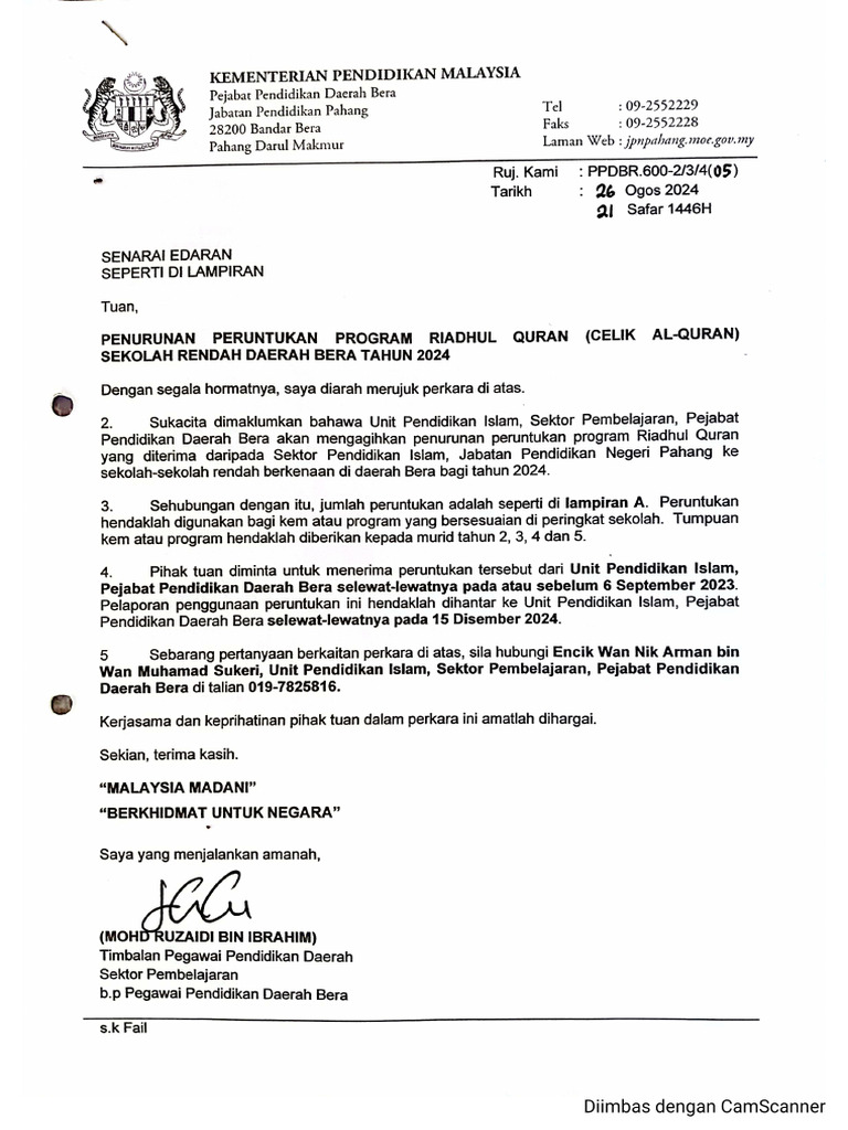 Surat Utk Rujukan Sebelum Ini | PDF