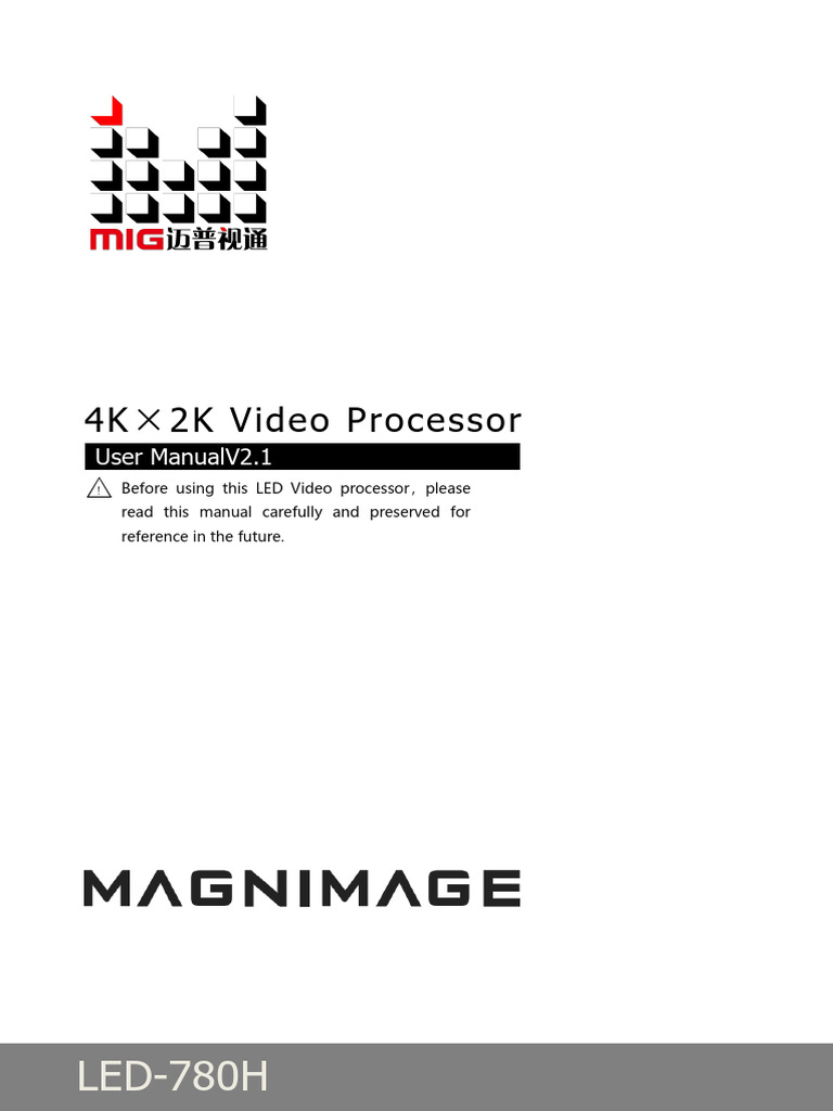 LED-780H User Manual - V2.1 | PDF | Display Resolution | Hdmi