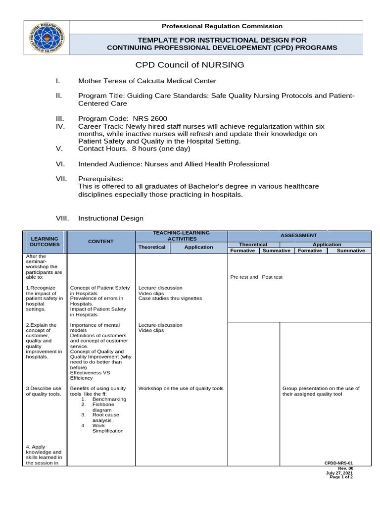 Professional Regulation Commission | PDF | Patient Safety | Nursing
