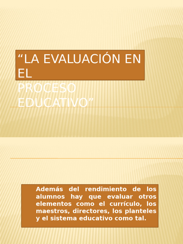 7.8. La Evaluación en El Proceso Educativo | PDF