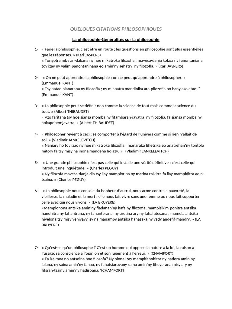 Citations sur la philosophie et la science | PDF | Science | Emmanuel Kant