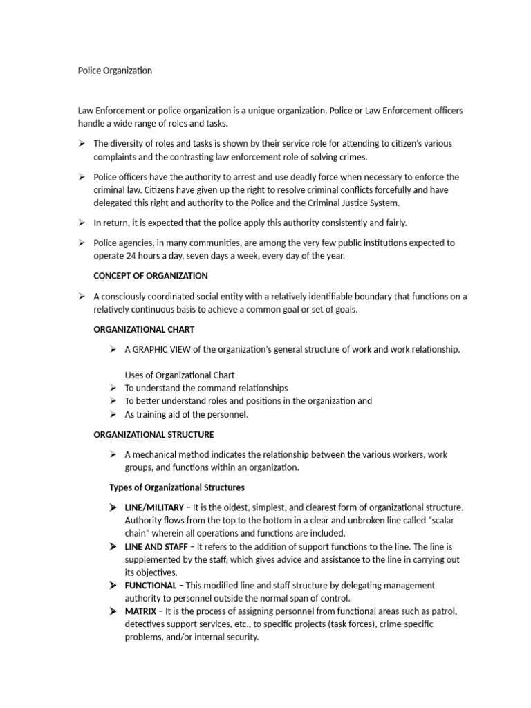 Understanding Police Organization Structure | PDF | Police ...