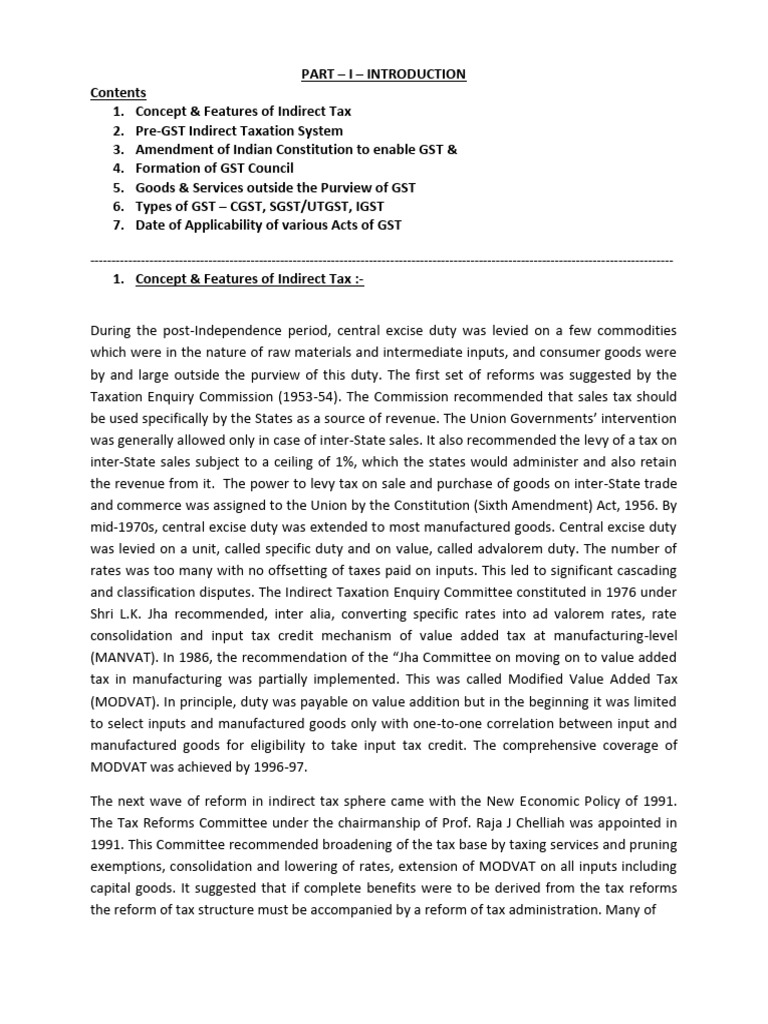 Part I Introduction Pdf Taxes Value Added Tax