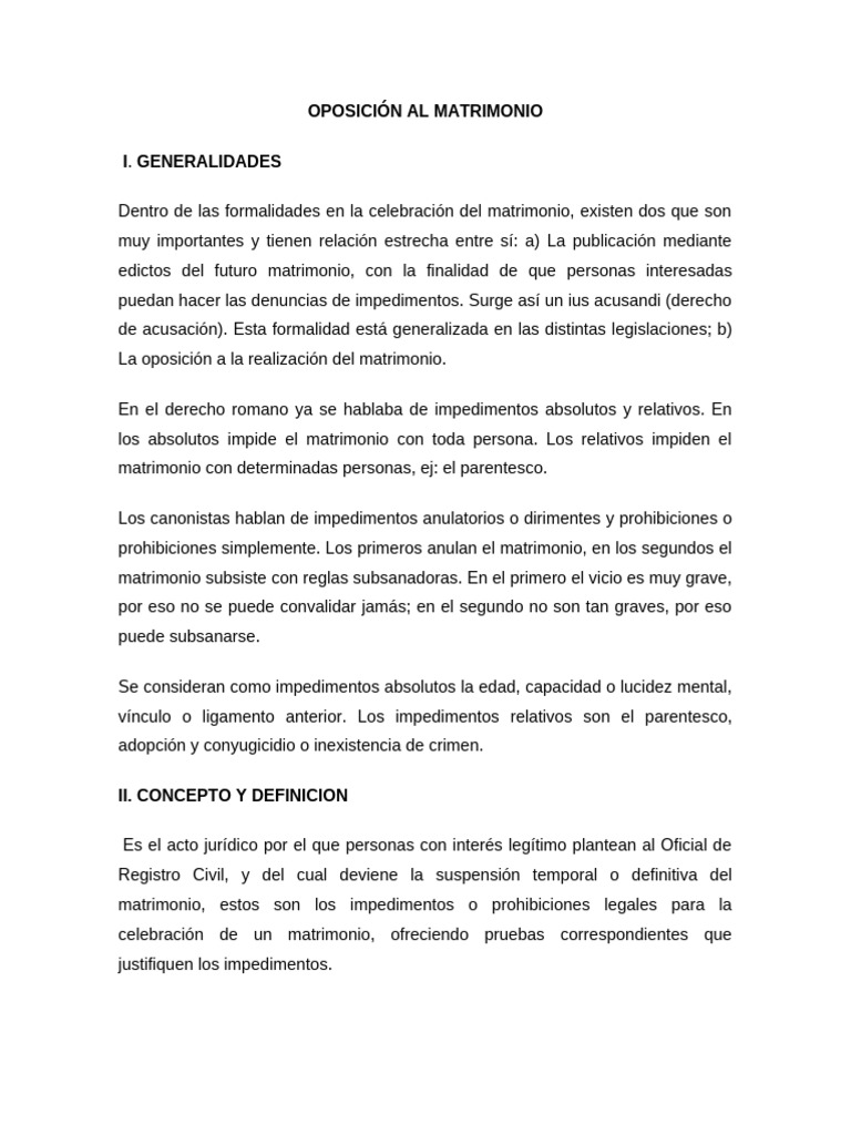 Impedimentos y Oposición Matrimonial | PDF | Parentesco | Matrimonio