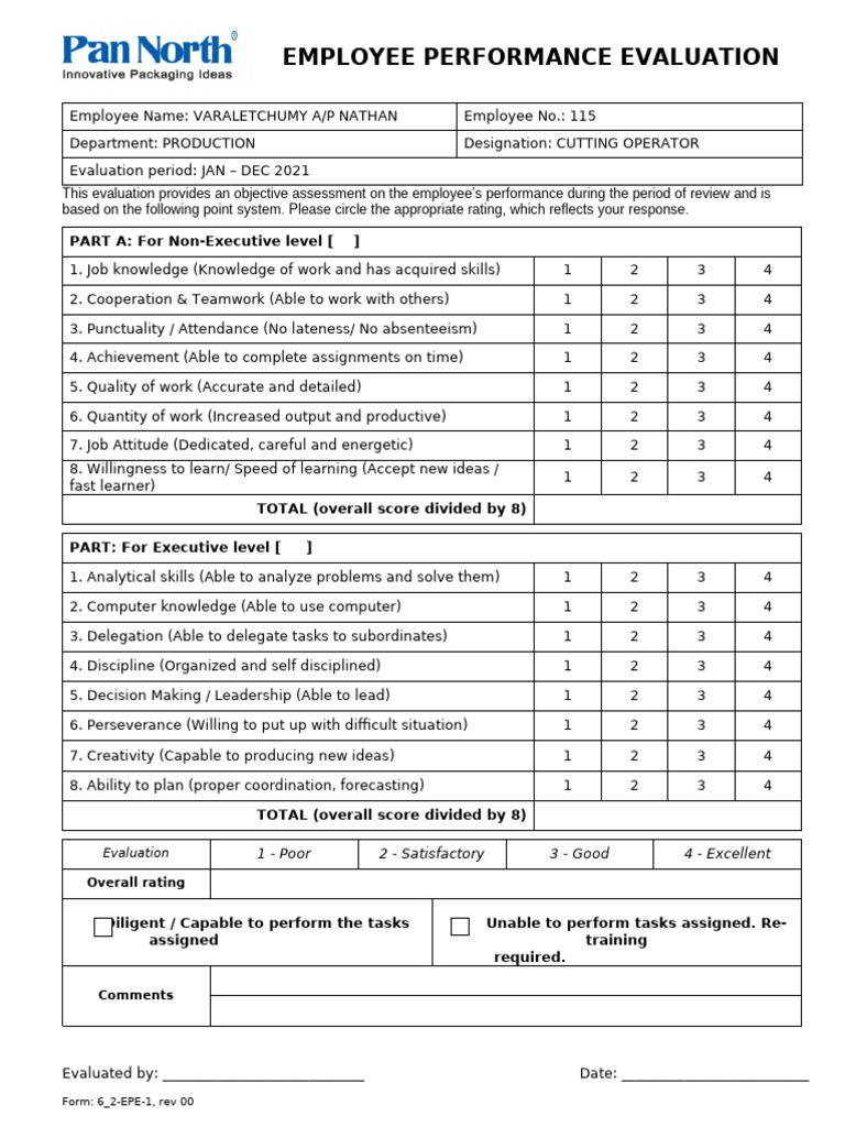 Performance Evaluation HR 6 - 2-EPE-01 - VARALETCHUMY AP NATHAN | PDF ...
