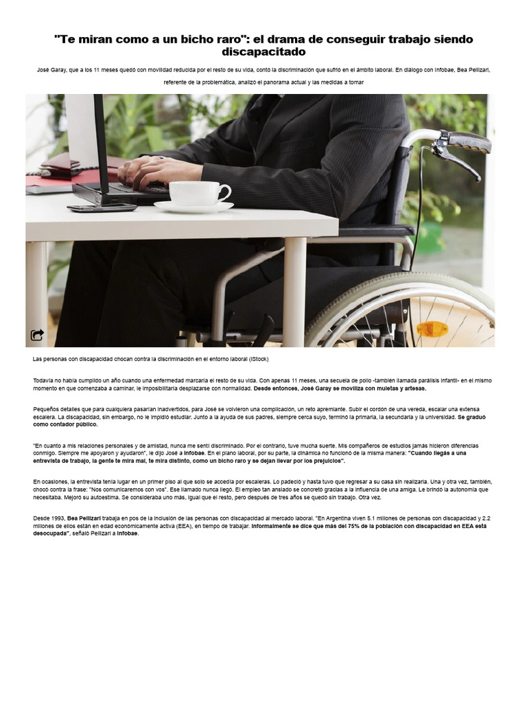 Discriminación laboral y discapacidad | PDF | Invalidez