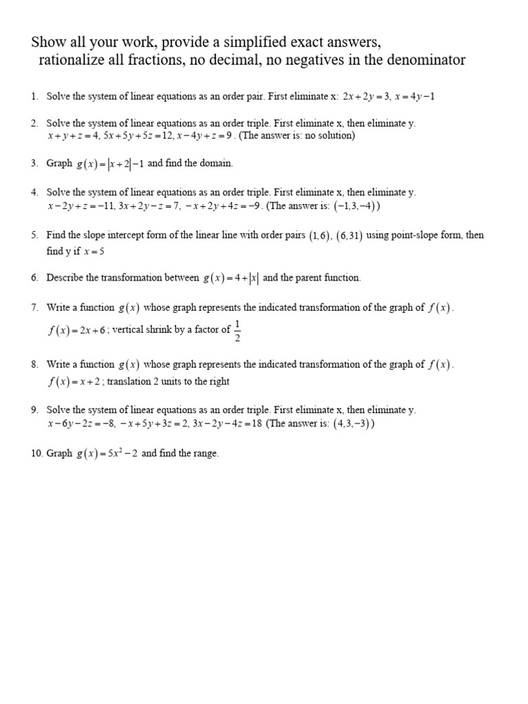 Solve Linear Equations & Graphs Guide | PDF