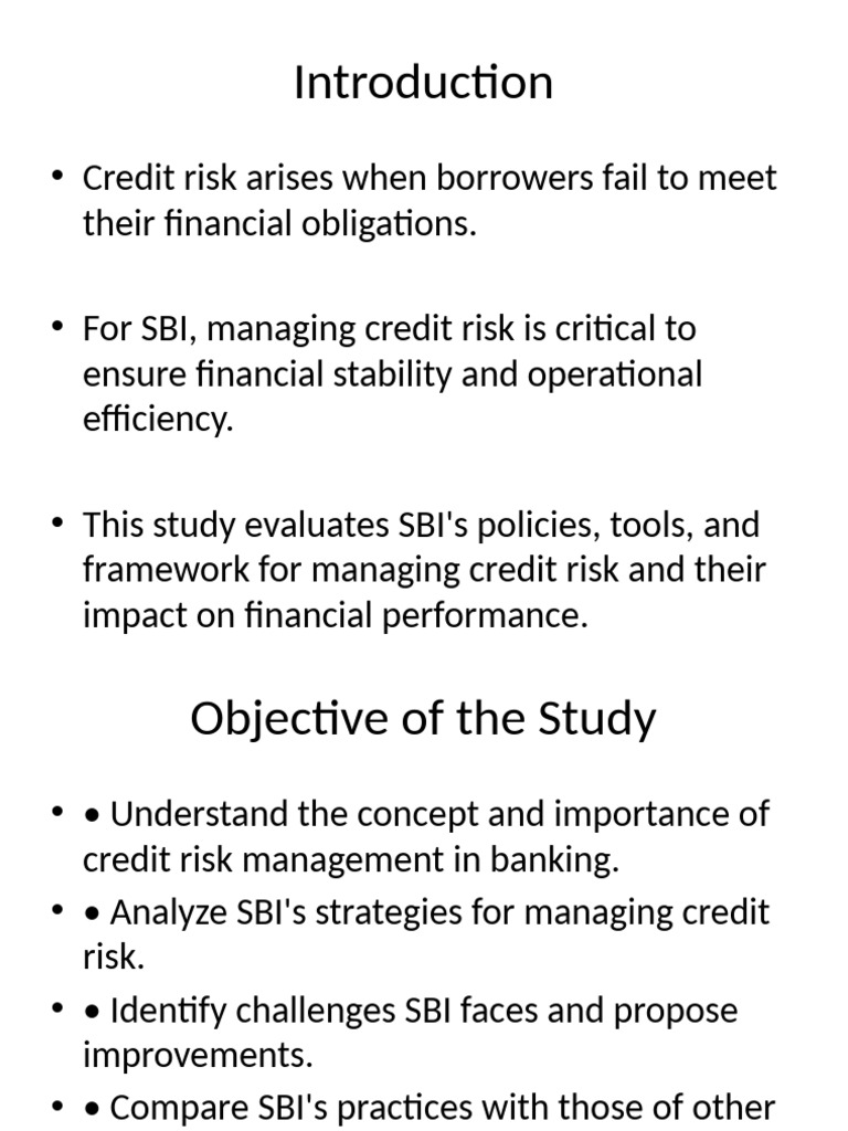 Credit Risk Management SBI | PDF
