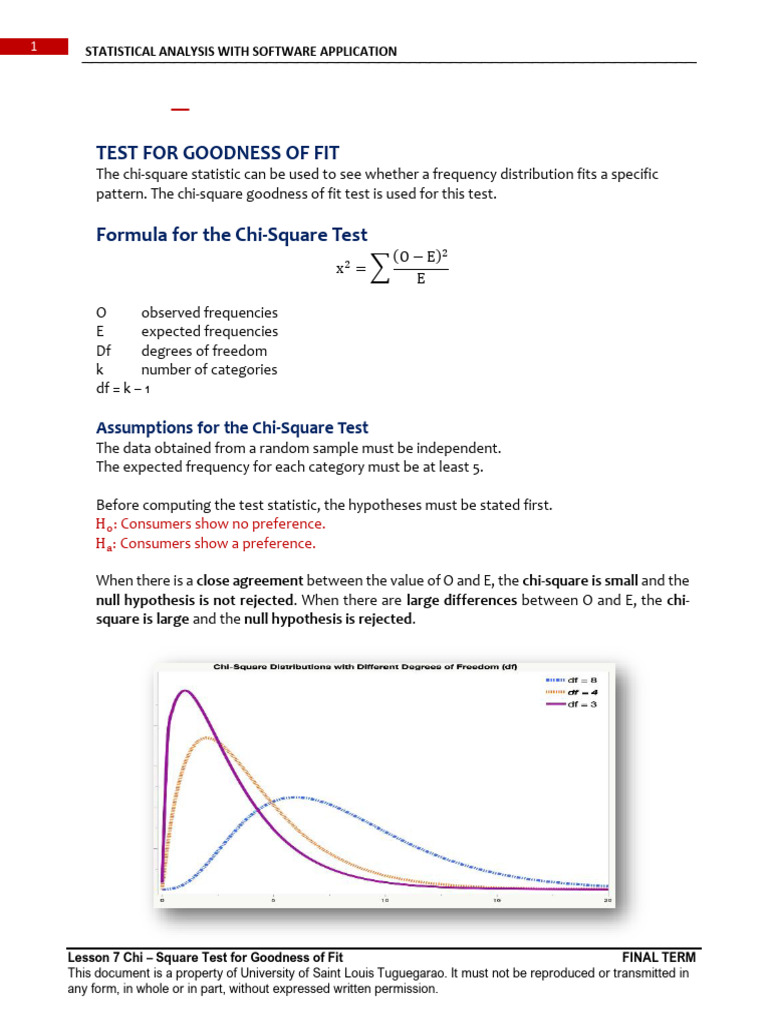 Chi-Square Test for Students | PDF | Chi Squared Test | Statistics