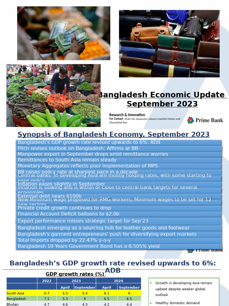 Bangladesh Economy Update Sept-Oct 2023 | PDF | Cost Of Living | Money ...