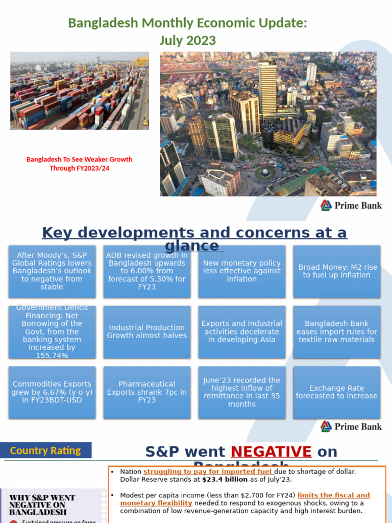 Bangladesh Monthly Economic Update - July 2023 | PDF | Monetary Policy ...