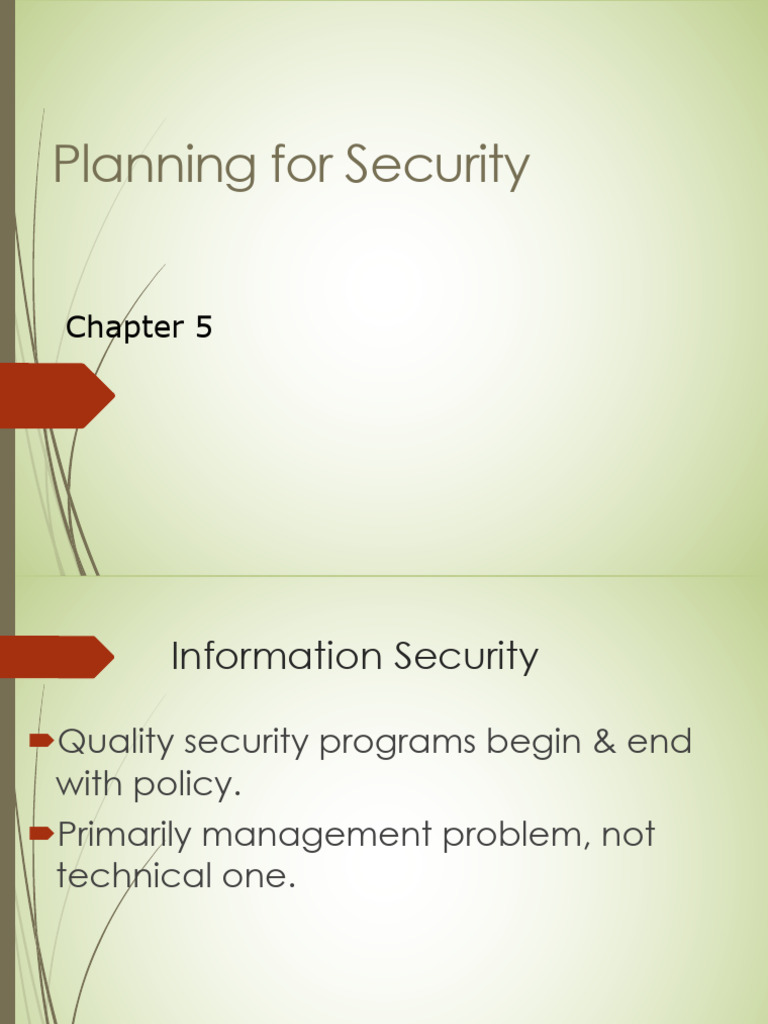 IAS Lecture5 Planning For Security | PDF | Information Security | Policy