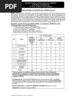 Employment Notice No. Hwr01/2011: Bharat Heavy Electricals Limited Ranipur, Haridwar (A Govt. of India Undertaking)