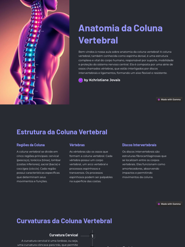 Anatomia e Funções da Coluna Vertebral | PDF | Coluna vertebral ...