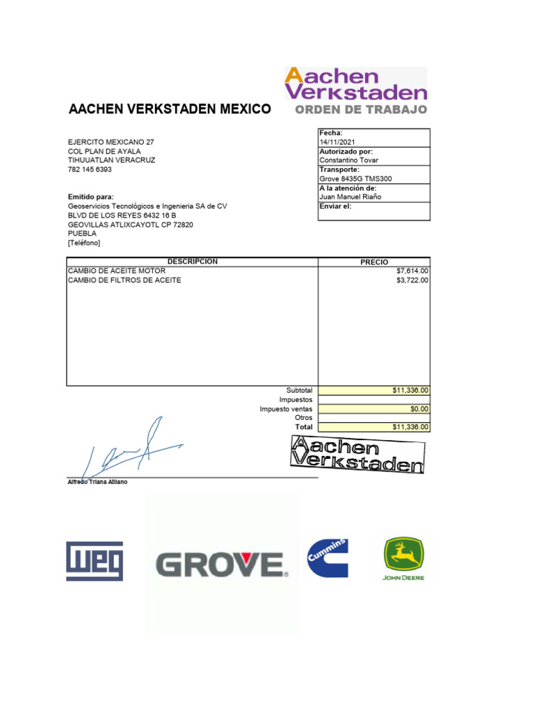 Mtto Preventivo Menor Grove | PDF