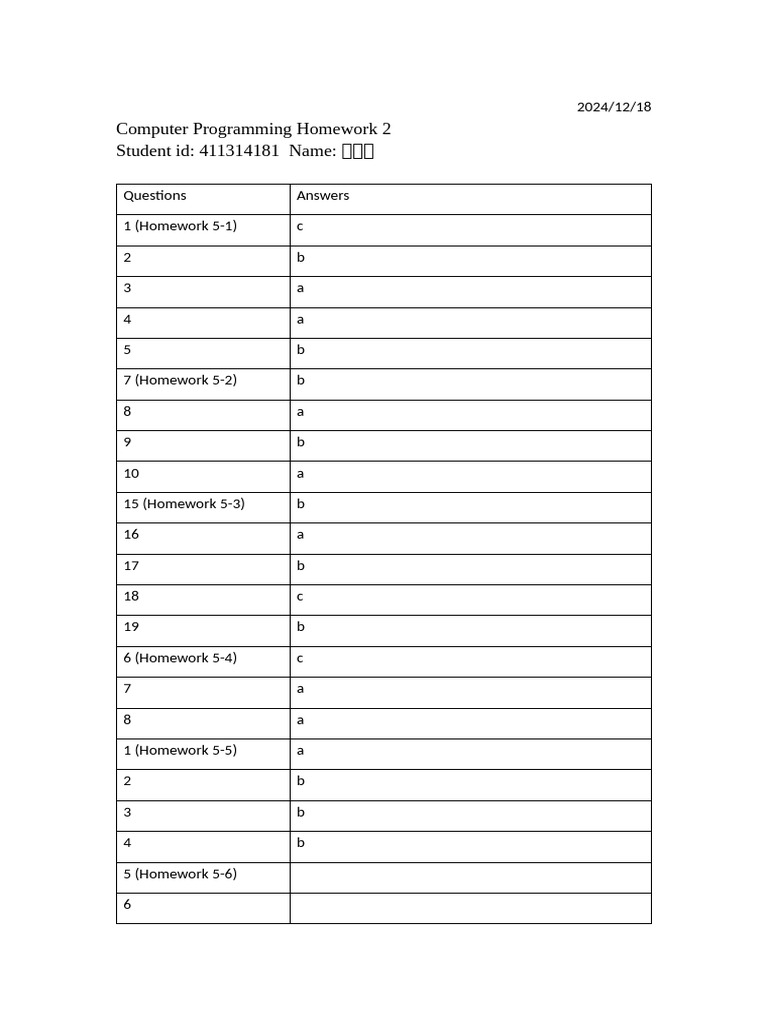 Comp Rog Homework 3 | PDF