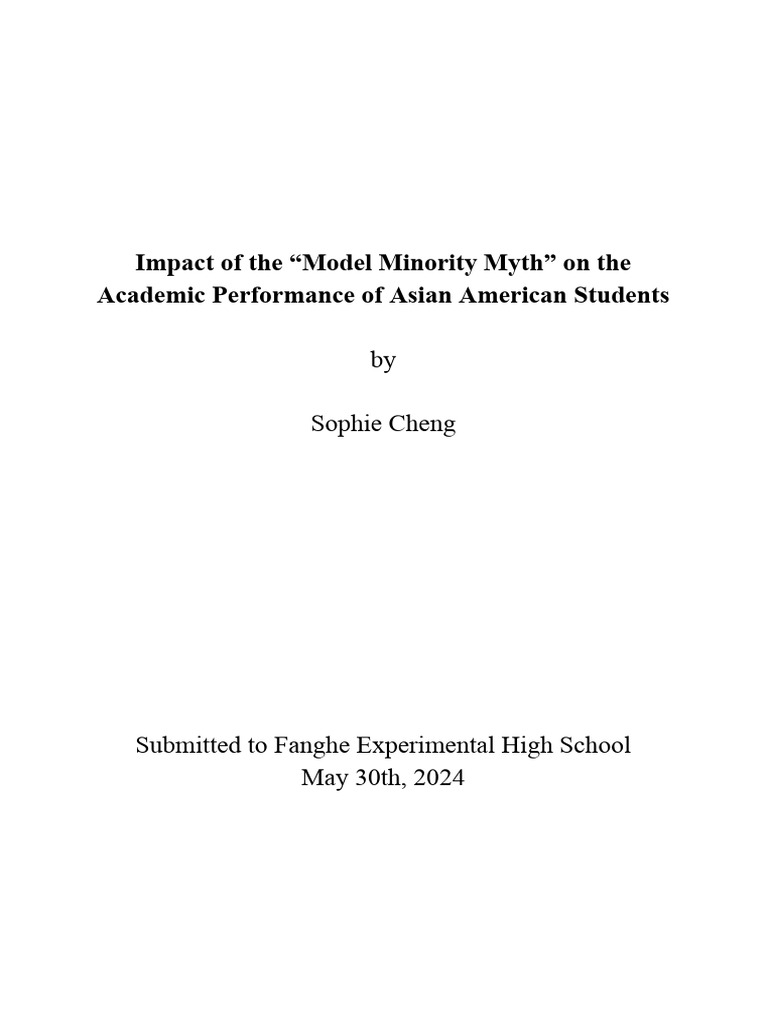 Model Minority Myth's Impact on Asian Academics | PDF | Stereotypes ...