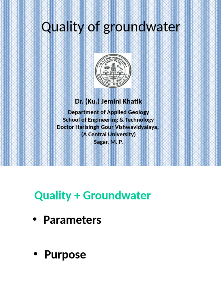 Final Quality of GW | PDF | Soil | Water