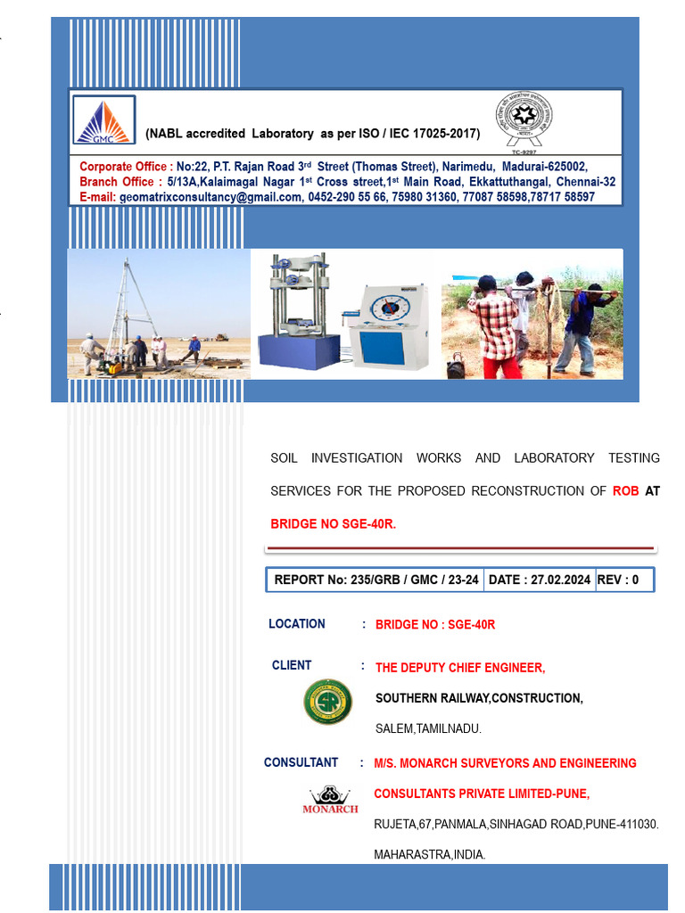 Soil Investigation Report for Bridge SGE-40R | PDF | Soil | Natural ...