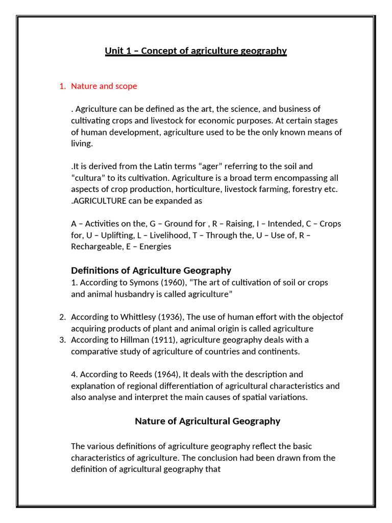 Understanding Agricultural Geography | PDF | Agriculture | Agroecology