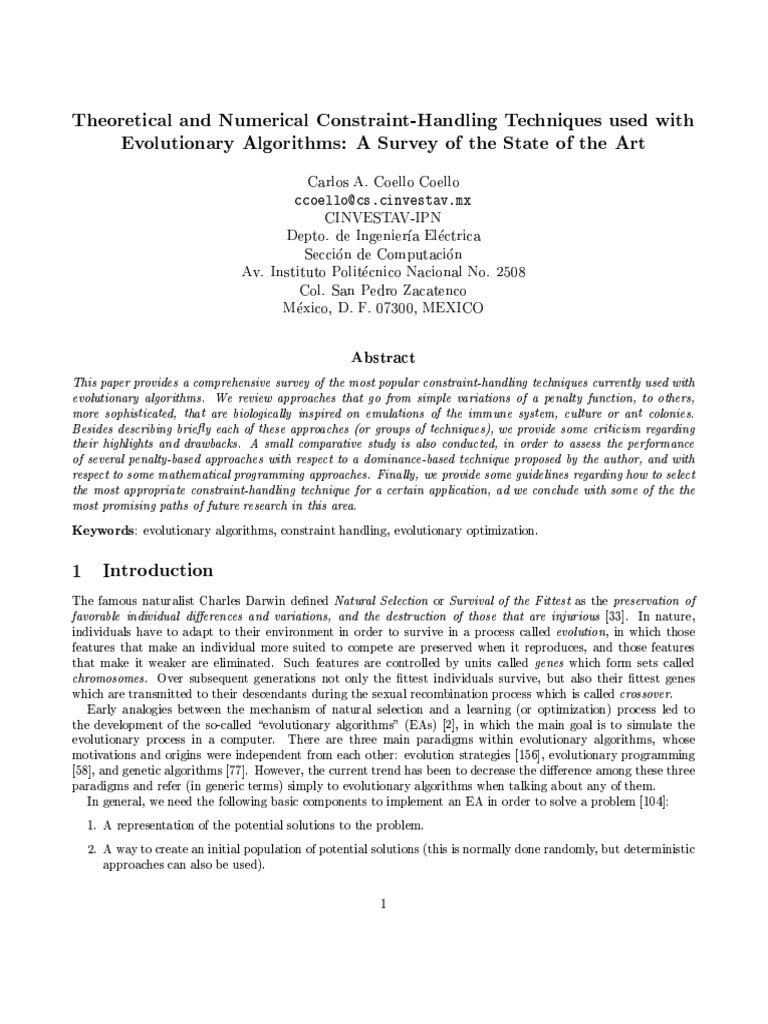 Coello AC Theoretical and Numerical Constraint-Han | PDF