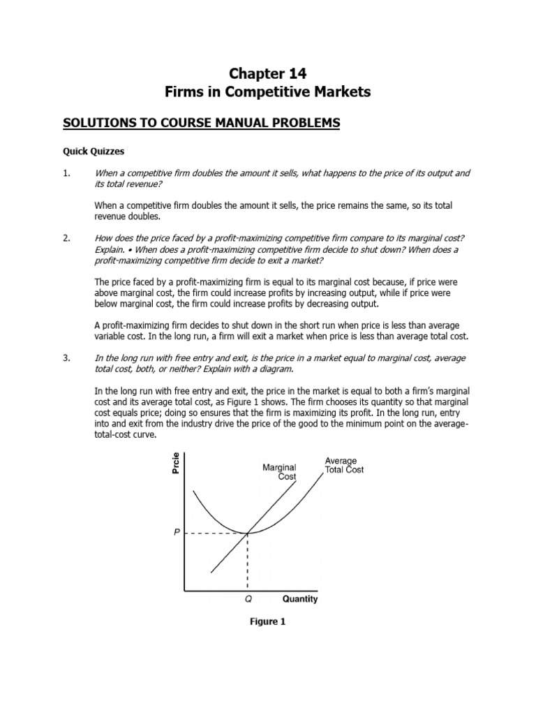 L07 CH14 ISM MankiwMicro7ce | PDF | Marginal Cost | Profit (Economics)