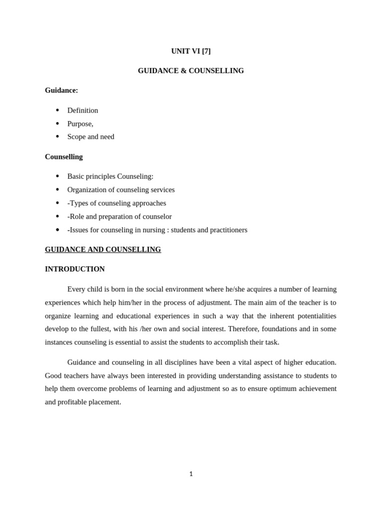 Guidance and Counseling in Nursing Education | PDF | Counseling ...