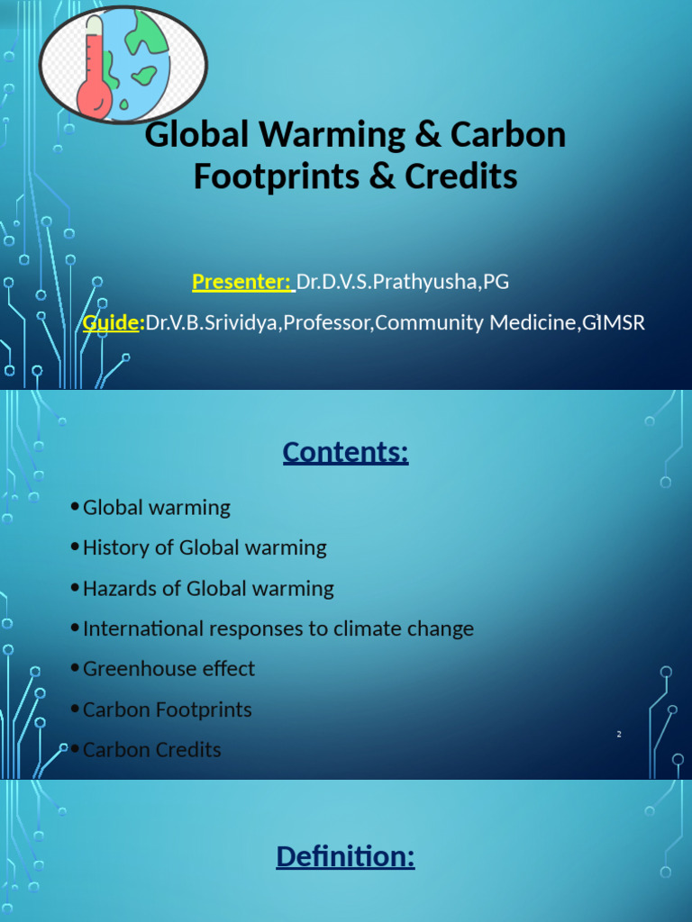 Global Warming L0 Carbon Footprints L0 Credits | PDF | Greenhouse Gas ...