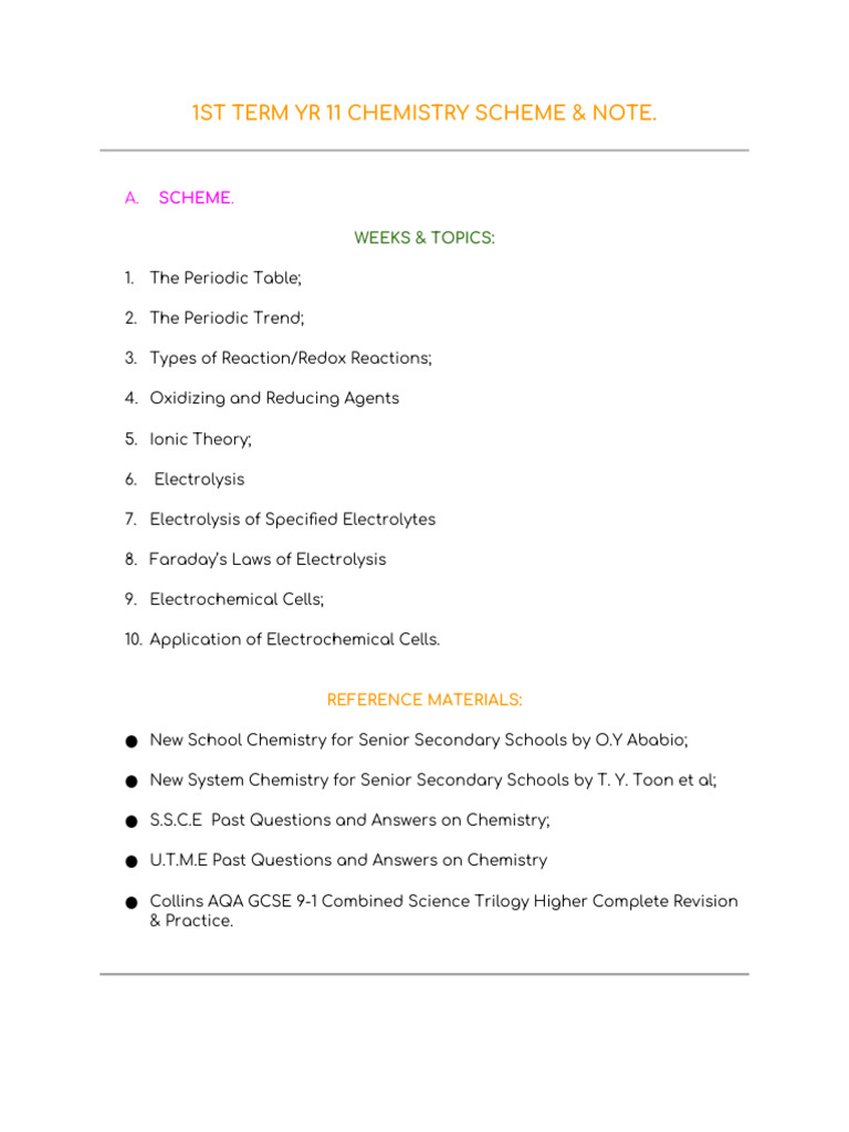 Year 11 Chemistry: Periodic Table Guide | PDF | Redox | Chemical Reactions