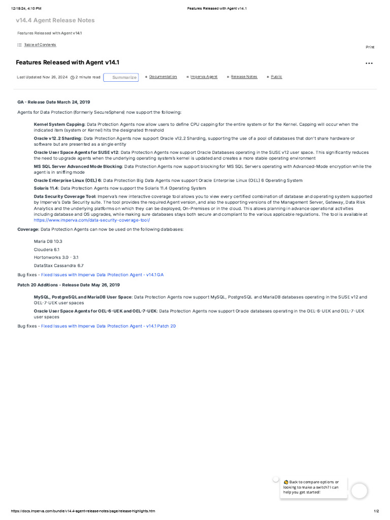 Features Released With Agent v14.1 | PDF | Operating System | Microsoft ...