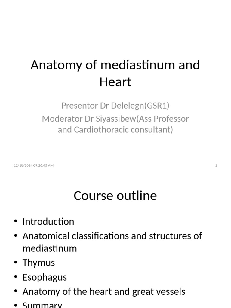 Anatomy of the Heart and Mediastinum | PDF | Heart Valve | Coronary ...