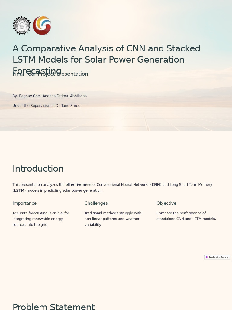 A Comparative Analysis of CNN and Stacked LSTM Models For Solar Power ...