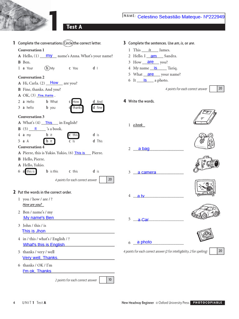 English Conversation Practice Test | PDF