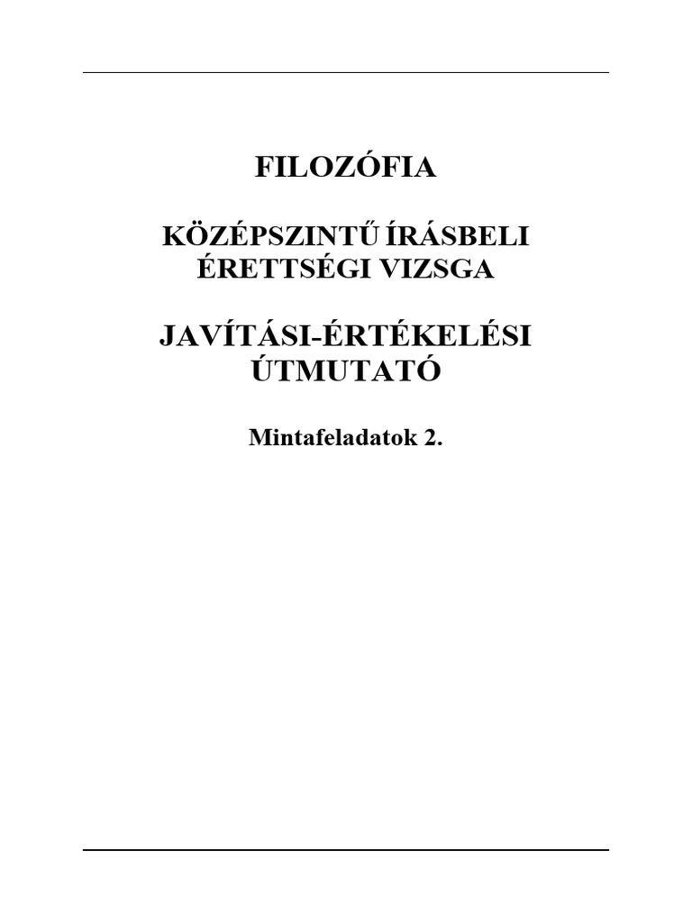 Filozofia Kozep Irasbeli Minta 2 Javitasi | PDF