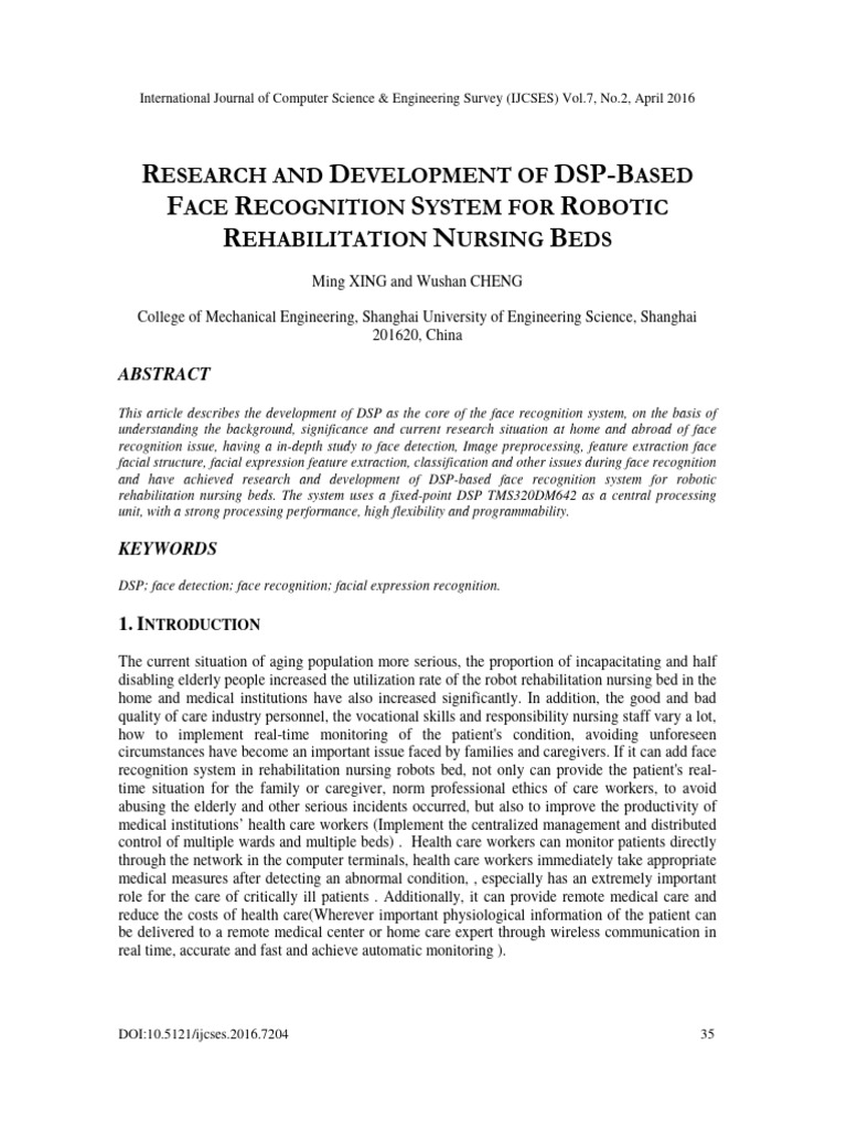 DSP Face Recognition for Rehab Robots | PDF | Image Segmentation | Face