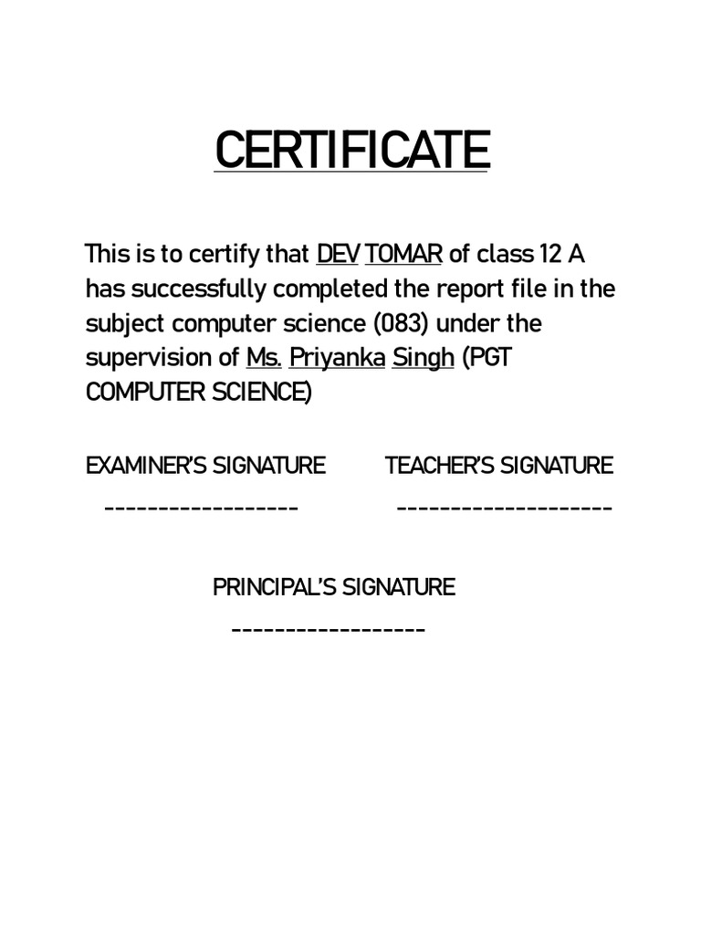 CS Project | PDF