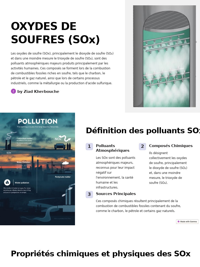 Impact et gestion des oxydes de soufre | PDF | Sulfure | Dioxyde de soufre