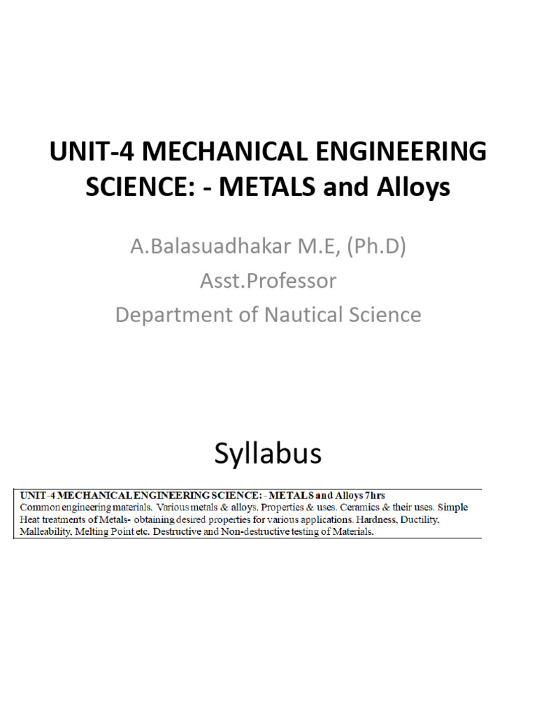 Metals And Alloys In Mechanical Engineering Pdf Metals Alloy