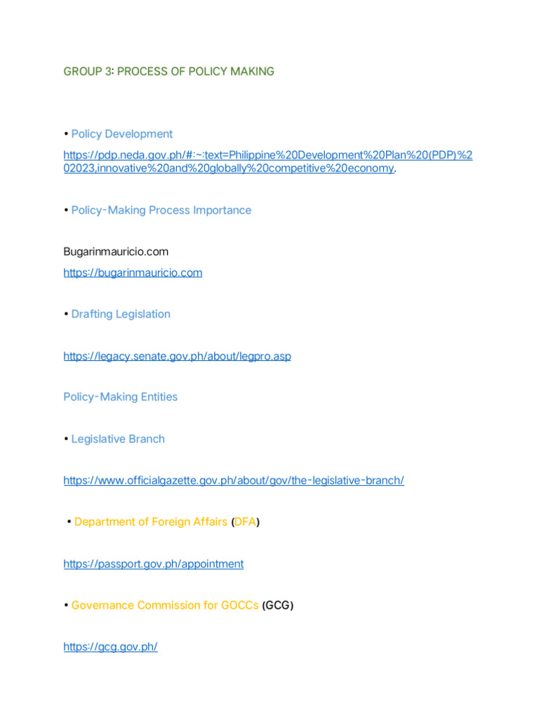 Document G3 Process of Policy Making | PDF | Rights | Social Ethics